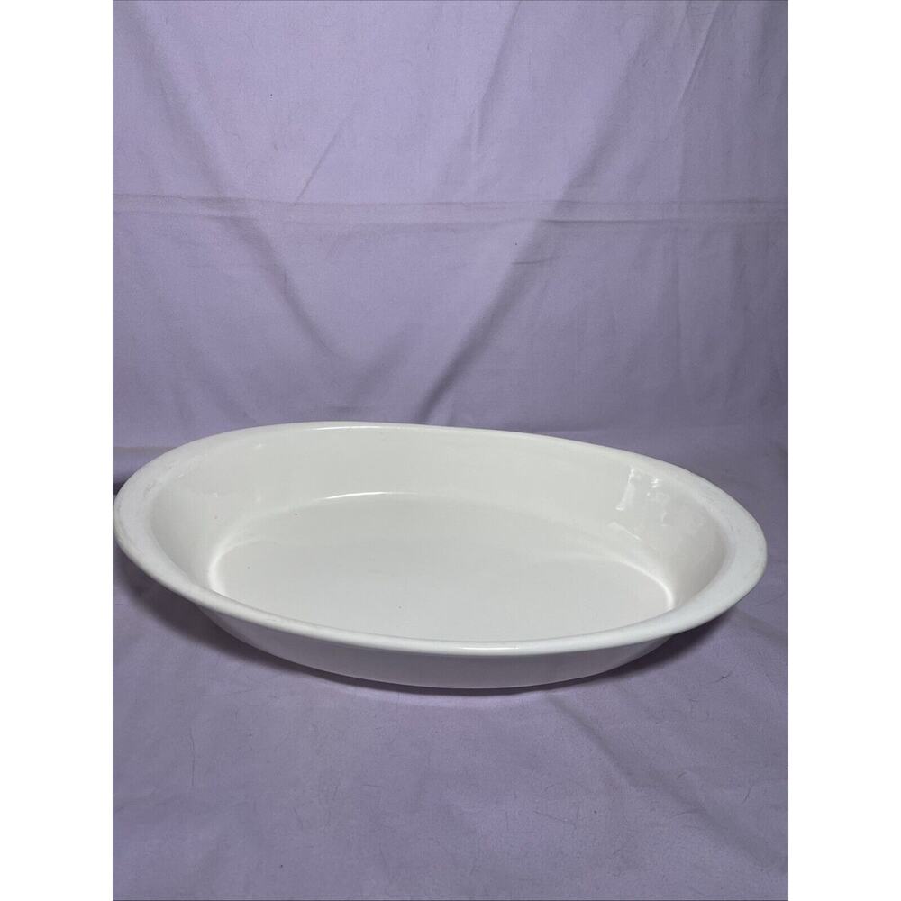 USA California Art Pottery Oval Dish With Splattered White Glaze C-65-19 Vintage